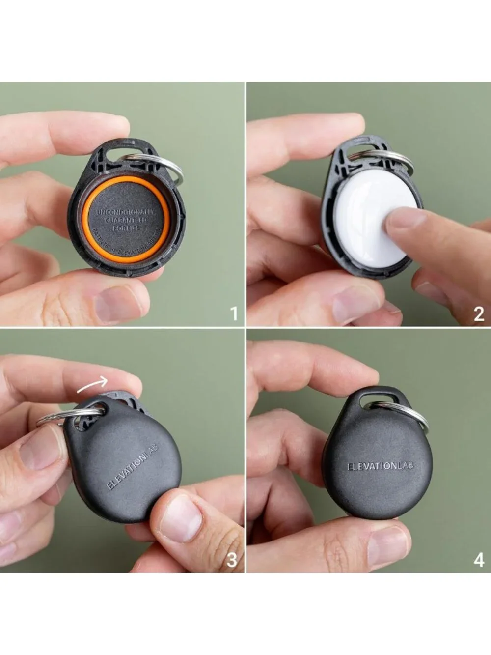 Compact AirTag Keychain Case - 4 Pack, Durable & Stylish Accessory for Keys